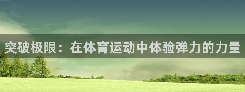 vsport体育官网下载招商:突破极限:在体育运动中体验弹力